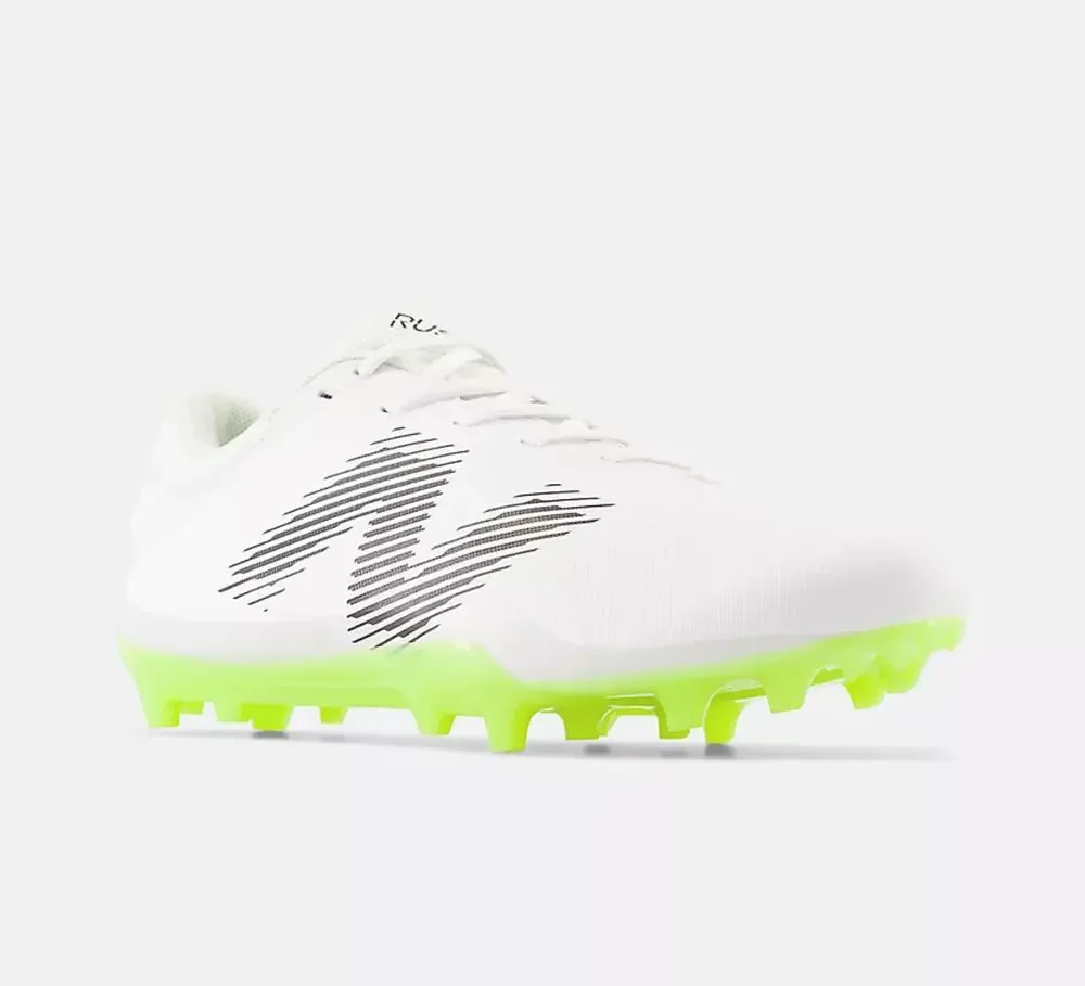 New Balance Mens Rush V4 Low Lacrosse Cleats Size 12 White Neon Green NWOB